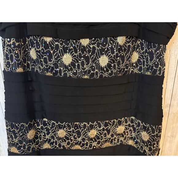 R&M Richards Black and Gold‎ Cocktail Dress Plus Size 16W - Picture 4 of 9